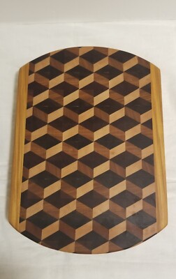 3D Ilusion wooden cutting board - Hand made 12'' 1/2×8'' 3/4×1''3/16