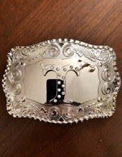 Big Western Initial Letter  T  Name Alphabet Monogram Unisex Men  s Belt Buckle