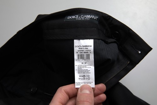 DOLCE & GABBANA Pants Black Cotton Stretch Skinny Dress Trouser IT50 /W36 570usd - Picture 6 of 7