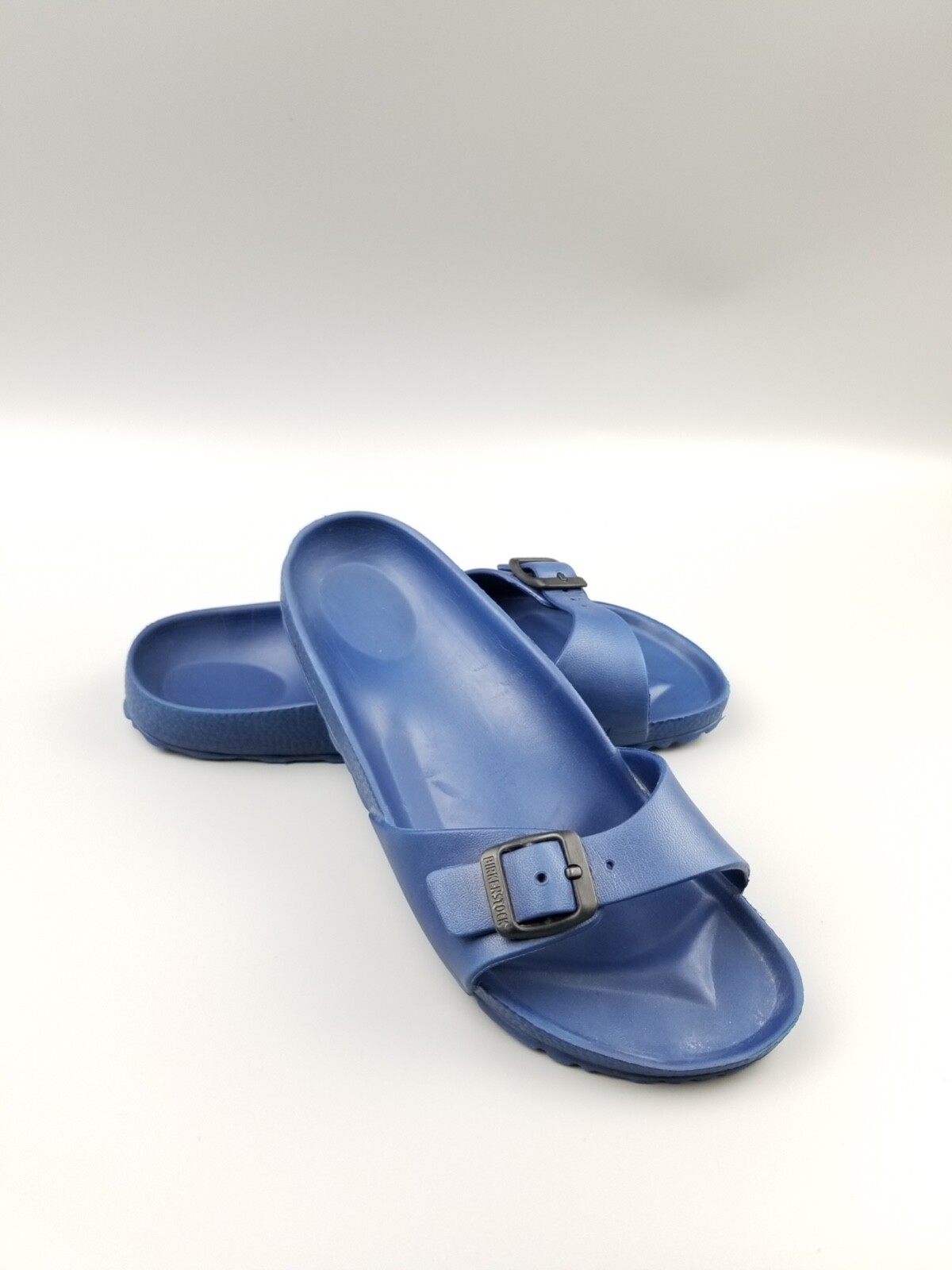 Birkenstock Blue Rubber Slide Sandals Size EU 37 Wome… Gem