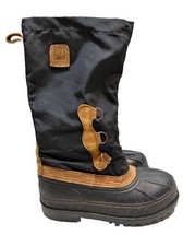 PAC Snow Boots Winter LaCrosse Black Tan 14" Tall Hunting Women Size 6.5 Inserts