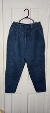 VINTAGE CHIC Women's Mom 80's Jeans High Rise Tapered Legs Pleated Sz 15/ 16 C3