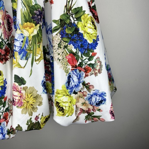 ASOS Design Dress Size 8 White Multi Garden Floral Puffball Bubble Hem Prom - Picture 13 of 15