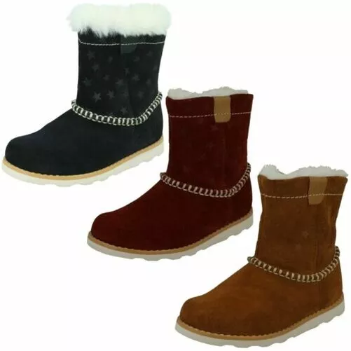 Girls Clarks Casual Warmlined Boots Crown Piper