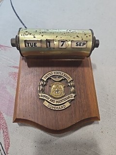 Vintage Wooden Perpetual Calendar United States Army Supply And Maintenance