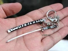 mini Samurai sword Demon しなずがわ さねみ weapon metal  keychain toy gift 9CM 1/12