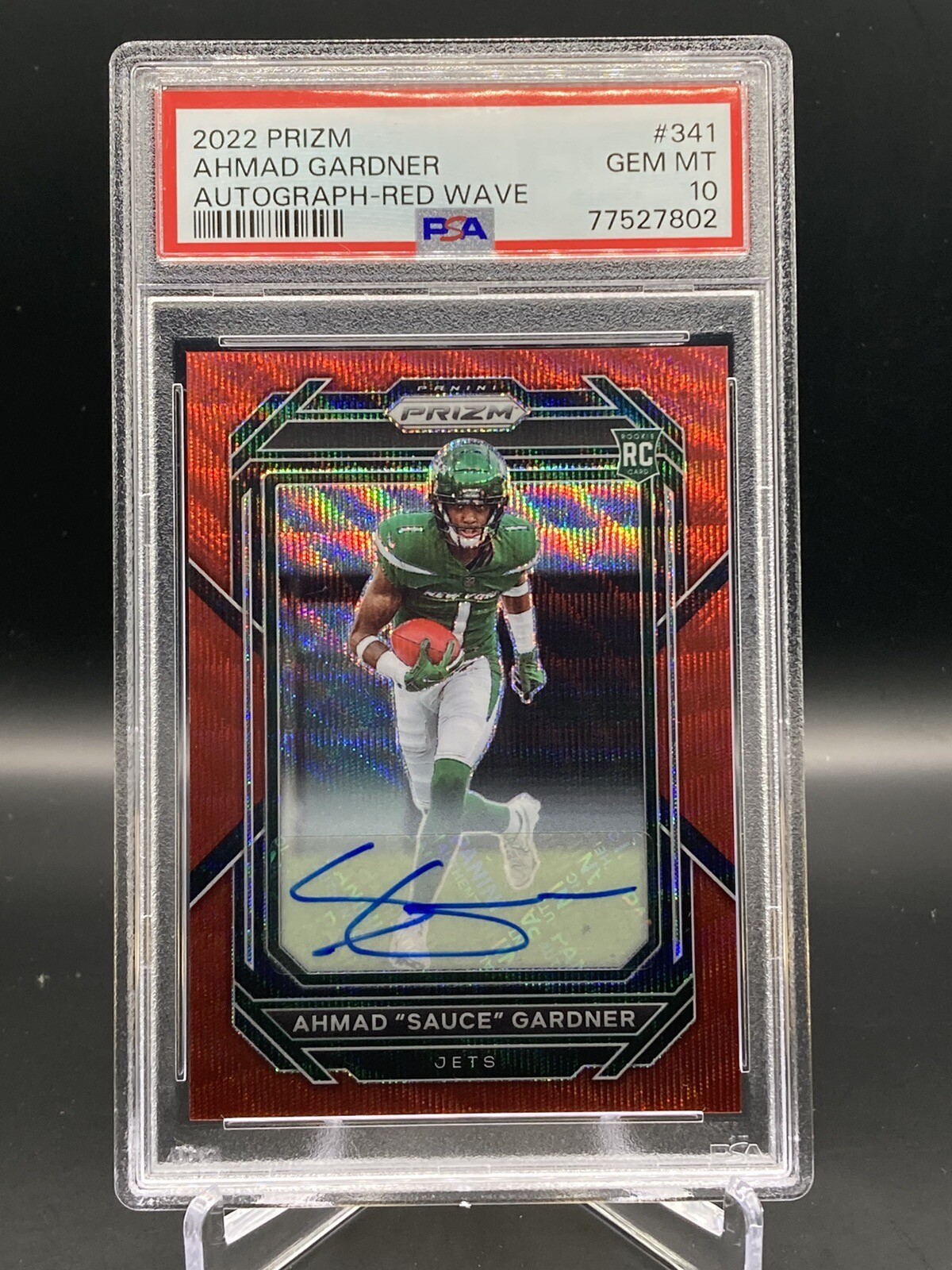 Sauce Gardner PSA 10 Auto Rookie COLTS 2022 Panini Prizm #341 Red Wave /149 RC