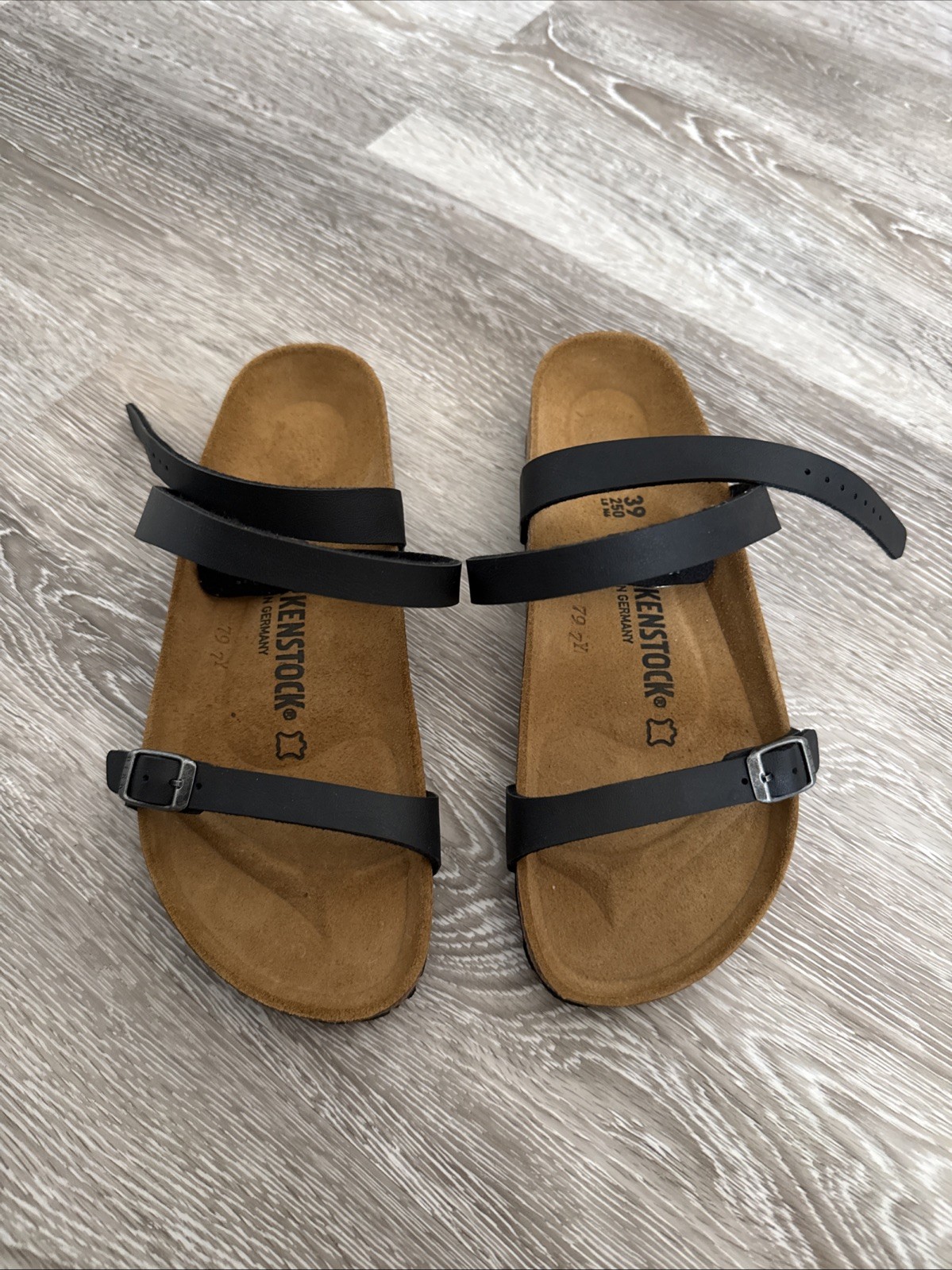 Birkenstock Yara Black Birko Flora Ankle Strap Sandals Women's US 8-8.5 EU 39