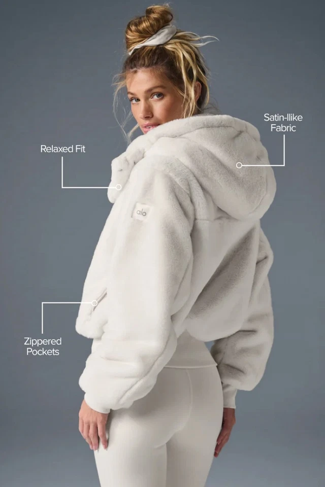 AIo Yoga Foxy Jacket Hooded Stand Collar Fit Zipper Warm Women's Winter Coat - Image 3 of 4