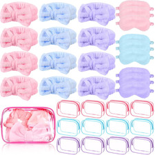 36 Pcs Sleepover Party Supplies 12 Spa Headband 12 Plush Sleep Eye Mask 12 Clear
