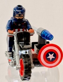 LEGO&reg; Marvel Super Heroes Captain America Minifigure & Motorcycle *EXCELLENT*