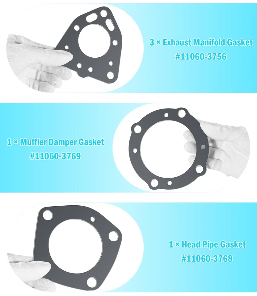 Replacement for Kawasaki Jet Skis 1100 ZXI/STX Exhaust Rebuild Gaskets Seals Kit - Image 4 of 4