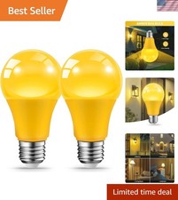 LED Yellow Bug Light Bulbs for Outdoor Indoor Porch, 9W LED Color Bulb for Ou...
