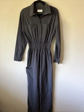 $425 Rivet Utility Womens Gray Artist Jumpsuit Size XS Long Sleeve Goop Charcoal
