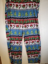 Men's Multi Color Christmas Themed Knit Pajama Bottoms Size M NWOT