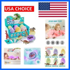 Educational Dino Bath Bombs - 6 Surprising Fizzies  Learning Cards Included