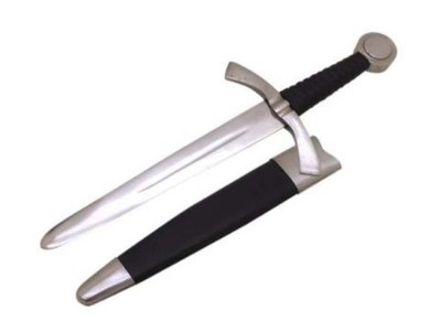 17'' Medieval Knight Dagger Historical Knife, High Carbon Steel Blade w/ Scabbard