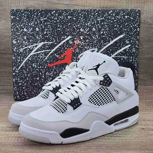 Air Jordan 4 Retro "Military Black" Men's Basketball Shoes Mid Top