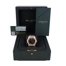 Audemars Piguet Royal Oak Selfwinding 18K Rose Gold Black Dial Box & Papers 2020