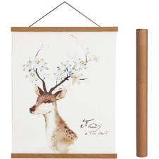 Magnetic Poster Hanger Frame, Light Wood Wooden Magnet Canvas Artwork Print P...