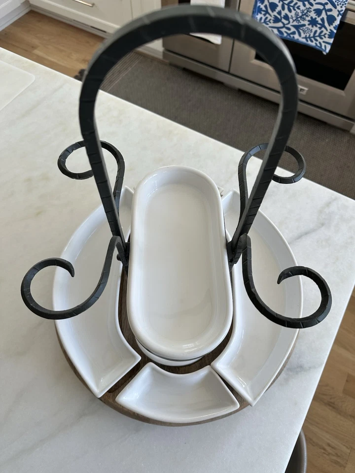 FRONTGATE Weston Wine & Charcuterie Caddy Two-Bottle - Sold Out Online - Image 4 of 4