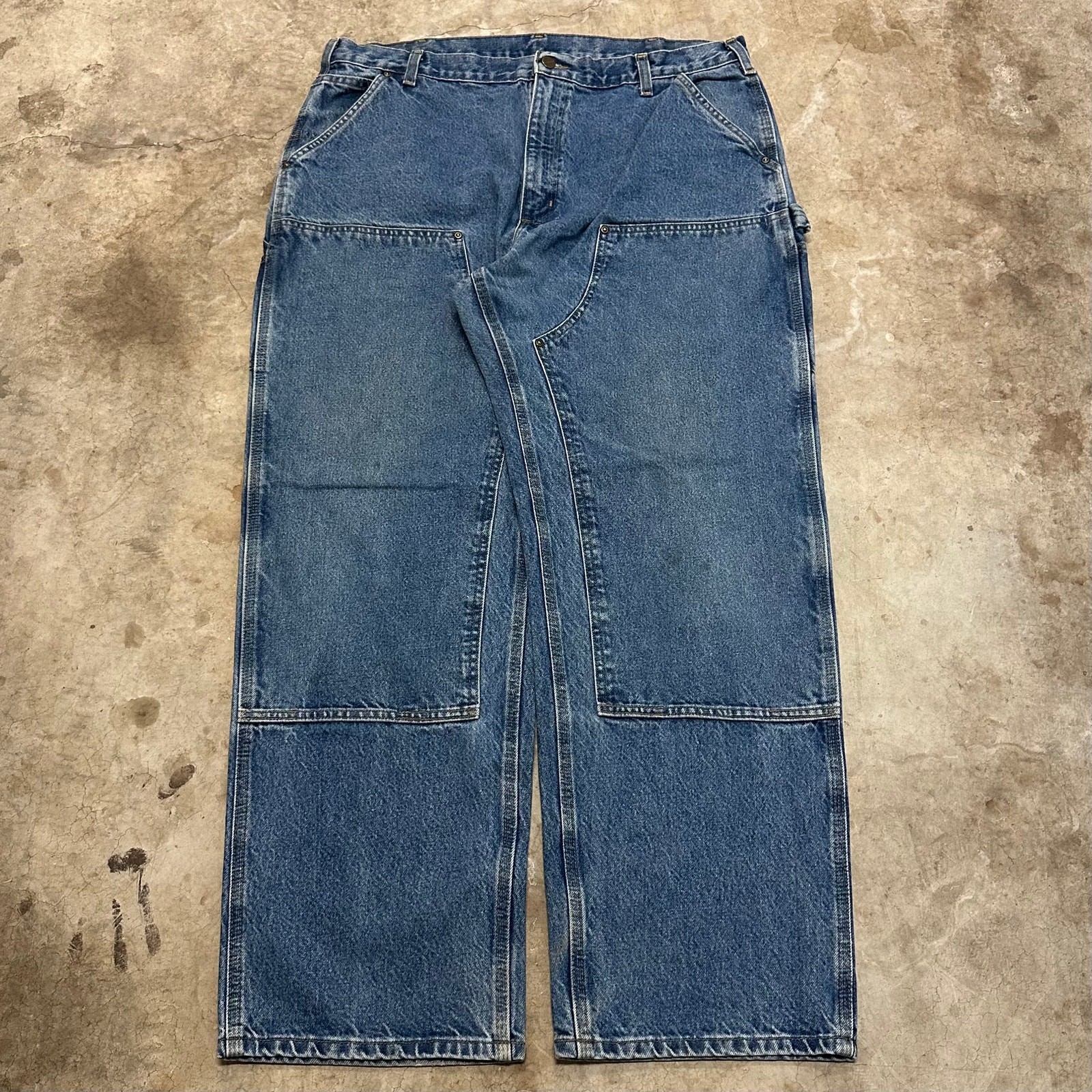 Vintage Y2K blue Carhartt double knee carpenter jeans workwear