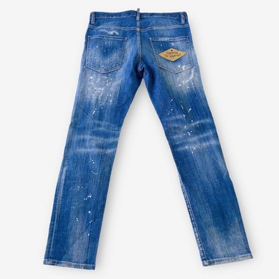 DSQUARED2 Skater Jeans Pre-owned Mens Size 48 Blue Distressed Denim Japan