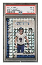 2021 Mosaic Justin Tucker Autograph Silver PSA 9 SP Low Pop