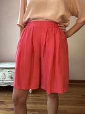 Vintage 90s 100 Silk Hot Pink pleated baggy Shorts with pockets L