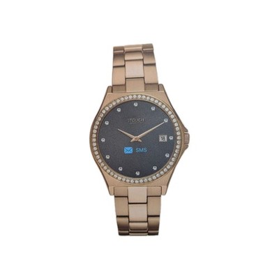 iTouch Connected Analog Smartwatch Compatible with Android iOS, Metal Band