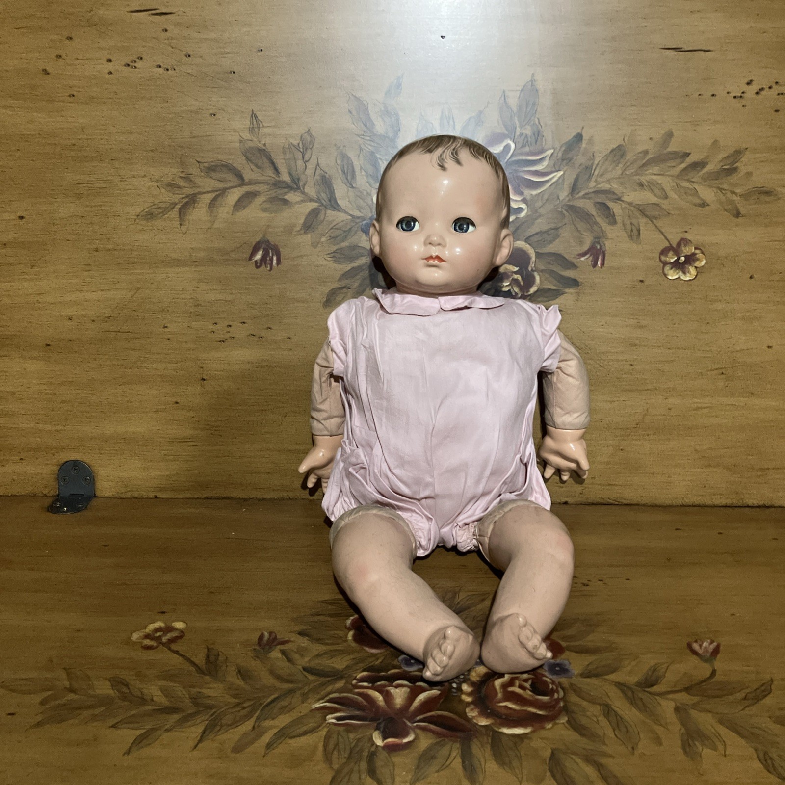 Vintage Effanbee USA Composition & Cloth Body Doll Eyes Move Side To Side
