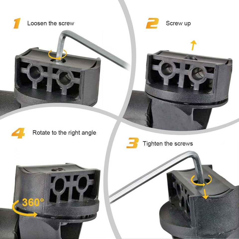 Kemimoto Mirrors UTV Side & Rear View Mirror Set - Universal Fit For Kawasaki Mule PRO, Can-Am, Polaris, Honda, Yamaha & More Kawasaki Vulcan Mirrors - Foto 4