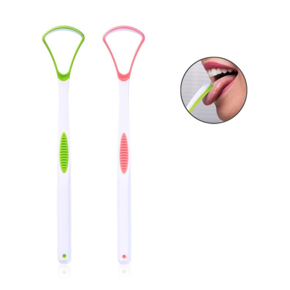 2Pcs Tongue Scraper Cleaner Oral Scrapers Bad Breath Cleaning Oral Care Tool ESE