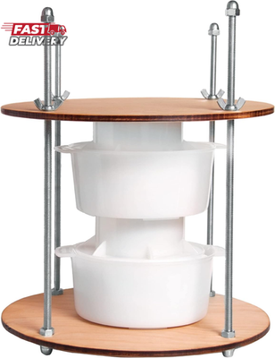 #ad Wooden Cheese Press Diameter 11.2 in and 2 Cheese Making Forms 45 Oz Pressure up $54.47