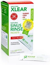 Xlear Nasal Rinse Refill Packets, Natural Saline Neti Pot Sinus Rinse with Xylit