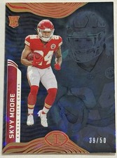 Skyy Moore 2022 Panini Illusions #45 Cracked Ice /50 SP Rookie Card RC Chiefs. rookie card picture