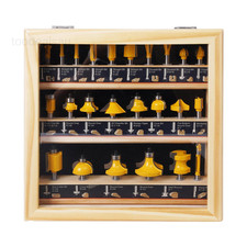 24-Piece Tungsten Carbide Tipped Router Bit Set, 1/4 Shank, Visible Wooden..