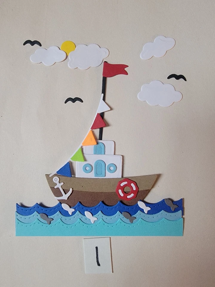 1 cartulina náutica velero troquelada para tarjetas de álbum de recortes ver fotos #1-4 Foto 2 de 4