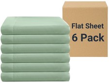 ZPECC Bulk Flat Sheets Only King Size 6 Pack, Easy Sort Top Bed Sheet by Colo...