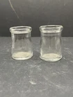 2 Vtg Clear Glass Individual Restaurant Mini Cream Bottle 1.75"