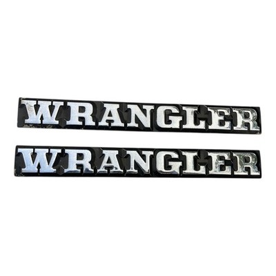 Jeep Wrangler YJ Side Body LOGO PLATE BADGE 87-91 Pair EMBLEMS OEM