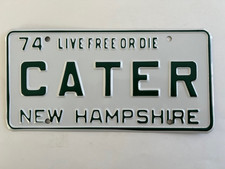 Vanity License Plate CATER New Hampshire "VG" Catering Caterer Business Decor
