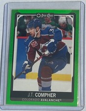 2021-22 O-Pee-Chee Green Border 42/49 JT Compher #31 Avalanche