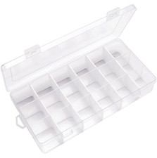 3 Pack 18 Grids Plastic Bead Storage Organizer Box for Jewelry Craft Tackles NEW