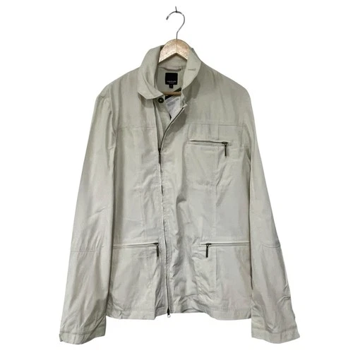 Finn Flare Mens Jacket Cream Full Zip Stand-Up Collar Zip Pockets European Sz S video thumbnail