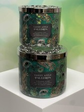 x2 Bath Body Works Candy Apple Cauldron 3-Wick Candle Decorative Lid