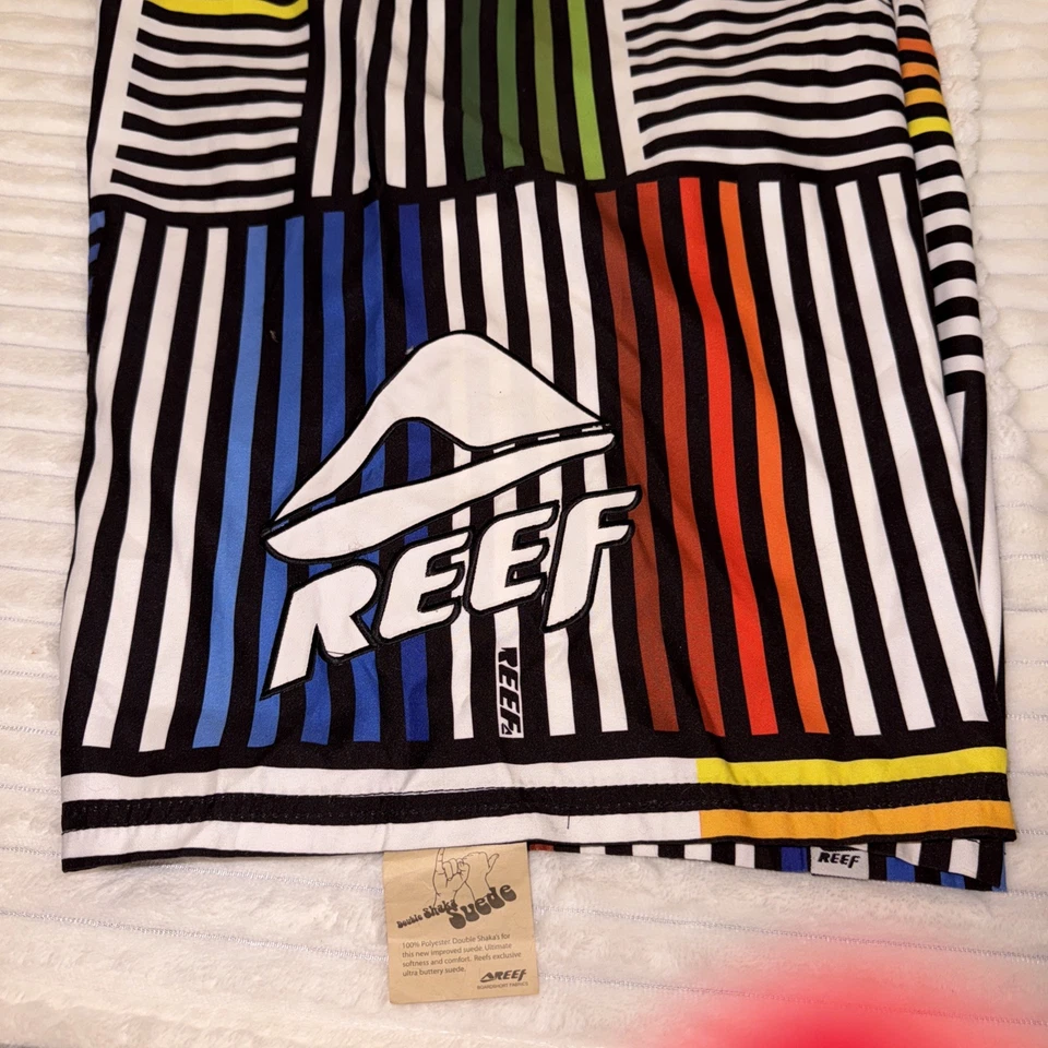 Reef Board Shorts Mens 34 Black White Multicolor Swim Trucks Unlined NWT - Image 2 of 4