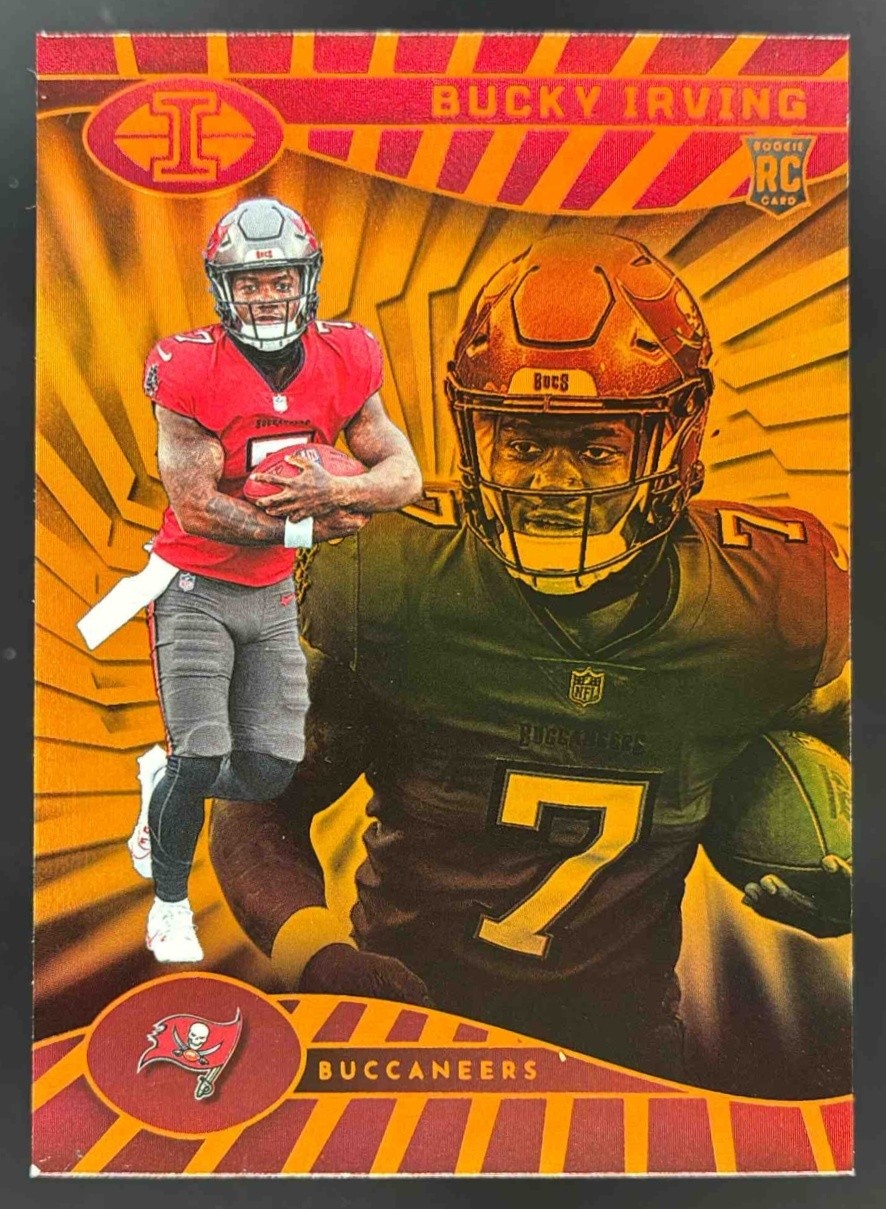 2024 Panini Illusions Bucky Irving Orange Trophy Collection #85 RC Buccaneers