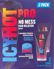 2 Pack - Icy Hot Pro No Mess Pain Reliever Massaging Applicator exp 10/2026