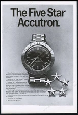 1967 Bulova Accutron Astronaut watch US Army 5 star photo vintage print ad